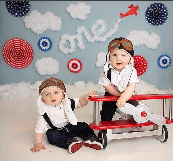 Katebackdrop:Kate Time Flies Clouds Birthday Children Backdrop for Photography Designed by Lisa B