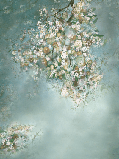 Kate Painting Like Green Spring Florals backdrop printed Background - Katebackdrop