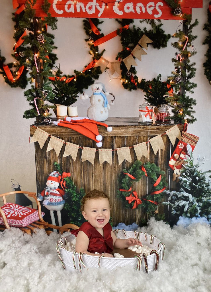 Kate Navidad bastones de caramelo niños telón de fondo para fotografía