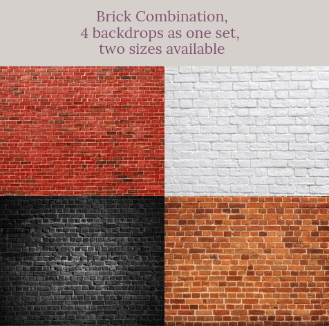 Katebackdrop:Brick combination backdrops for photography( 4 backdrops in total )
