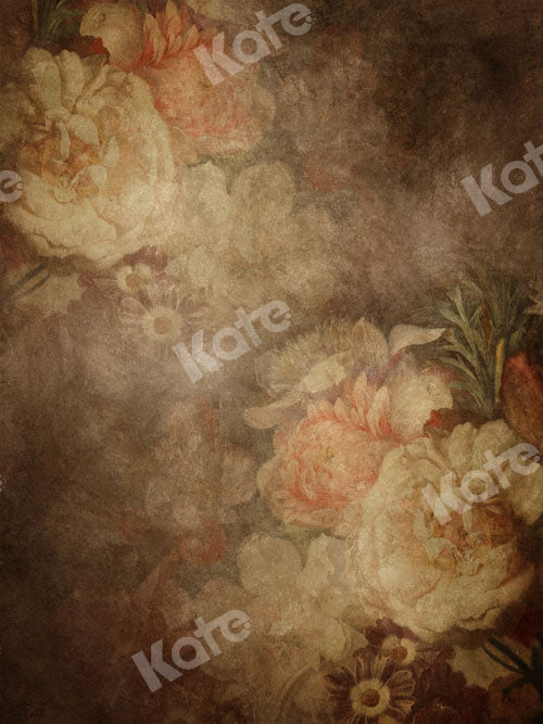 Kate Marrón Retro Flores Elegante Telón de fondo para fotografía
