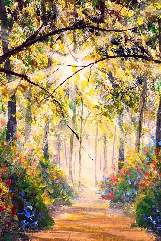Kate bellas artes grove path primavera otoño telón de fondo Diseñado por GQ