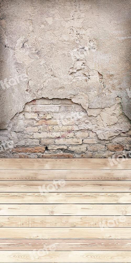 Kate Combibackdrop Pared Shabby Ladrillo Bailando Fondo Madera