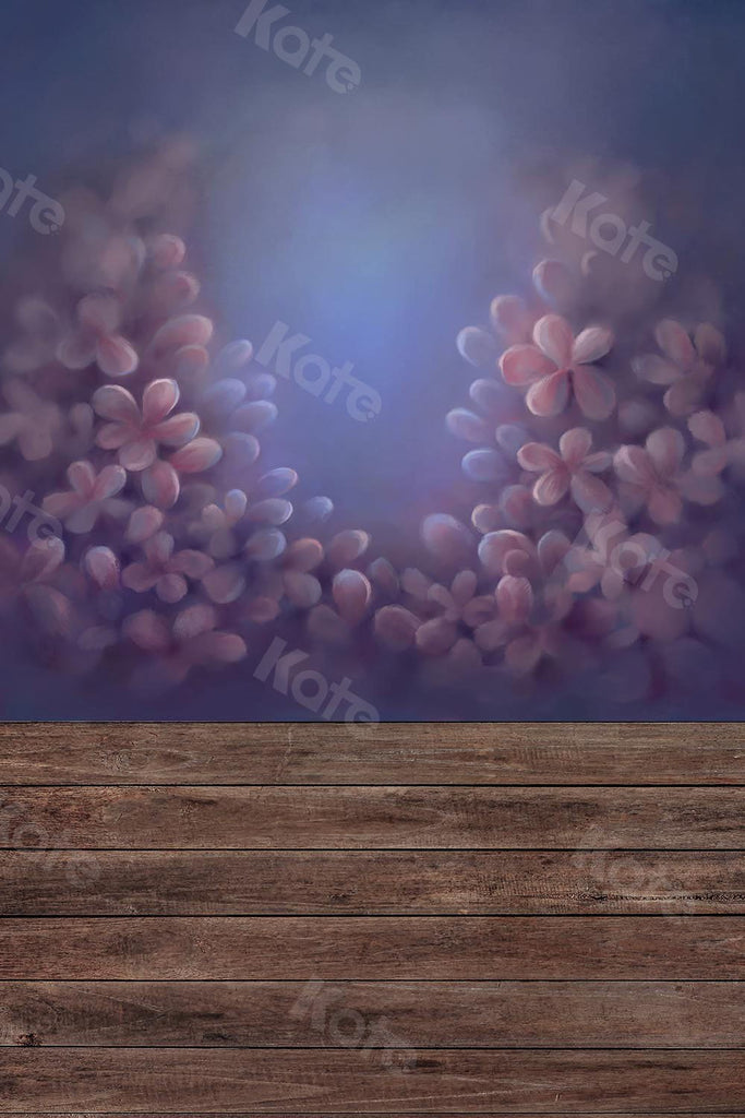 Kate Fondo combinado flores madera niña fondo