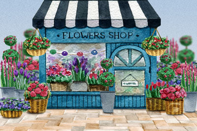 Kate Tienda de flores de primavera telón de fondo diseñado por Claire