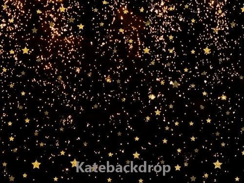 Katebackdrop:Kate Black Golden Stars Bokeh Children Backdrop Designed by Jerry_sina