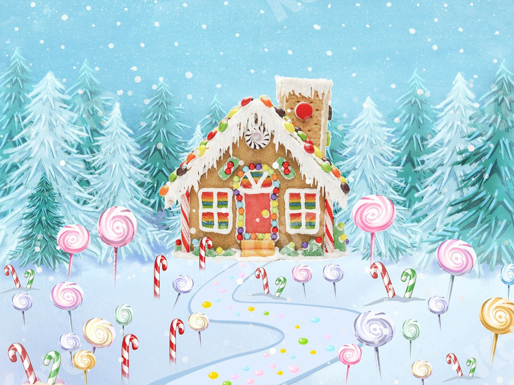 Kate Fondo de casa de pan de jengibre de dulces navideños Navidad diseñado por JS Photography