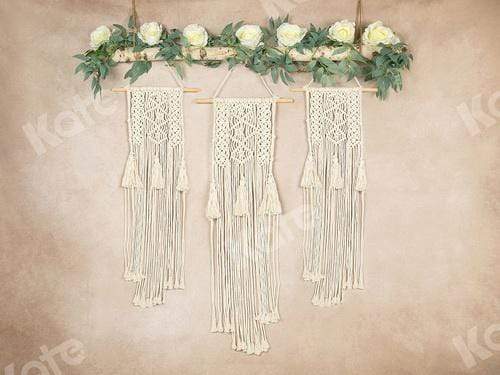Katebackdrop:Kate Spring\Mother's Day Macrame Boho Floral Beige Backdrop Designed by Jia Chan Photography