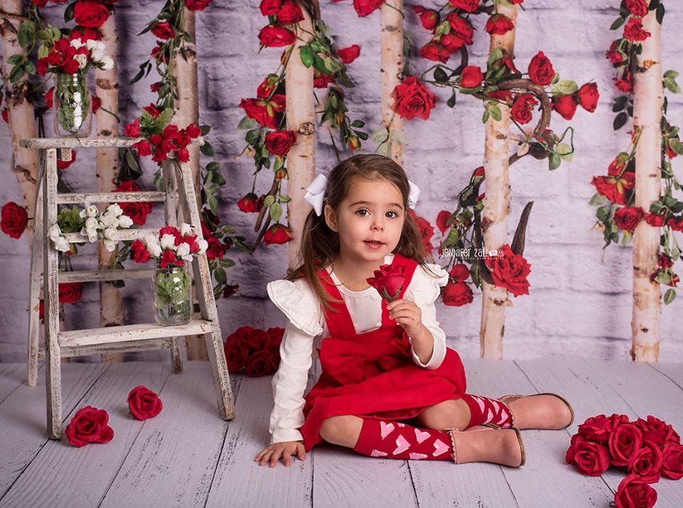 Katebackdrop£ºKate Valentines\Mother's Day Wooden Stick with Roses Backdrop Designed by Jia Chan Photography