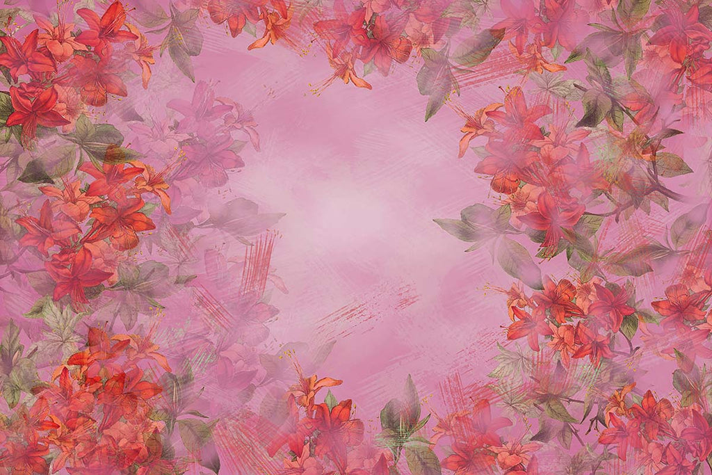 Kate Fine Art Telón de fondo rojo floral diseñado por GQ
