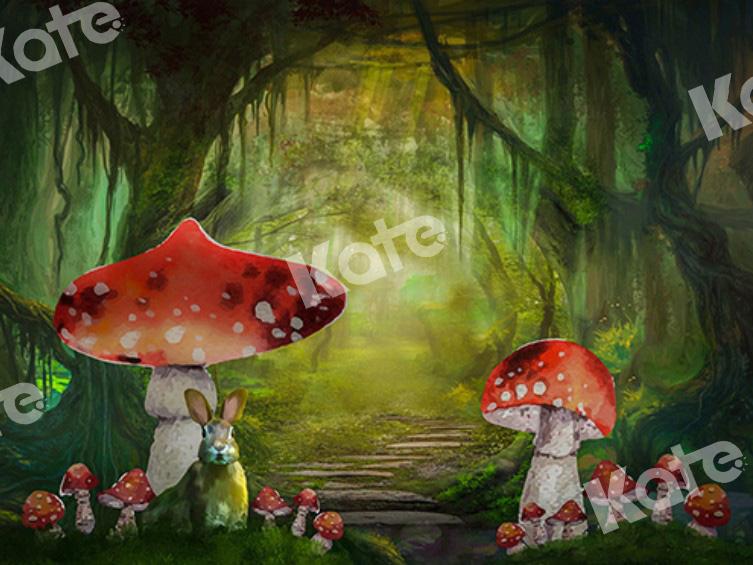 Kate Fondo de hadas Bosque de hongos Conejito Alicia niños