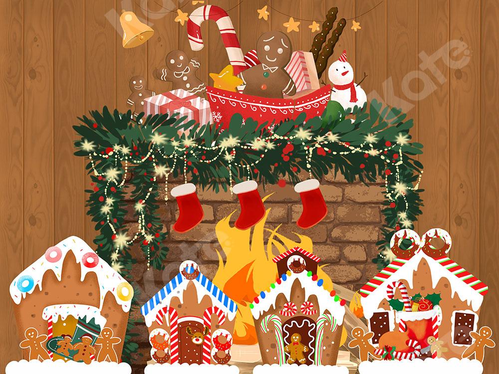 Kate Fondo navideño con chimenea de jengibre Navidad diseñado por Chain Photography