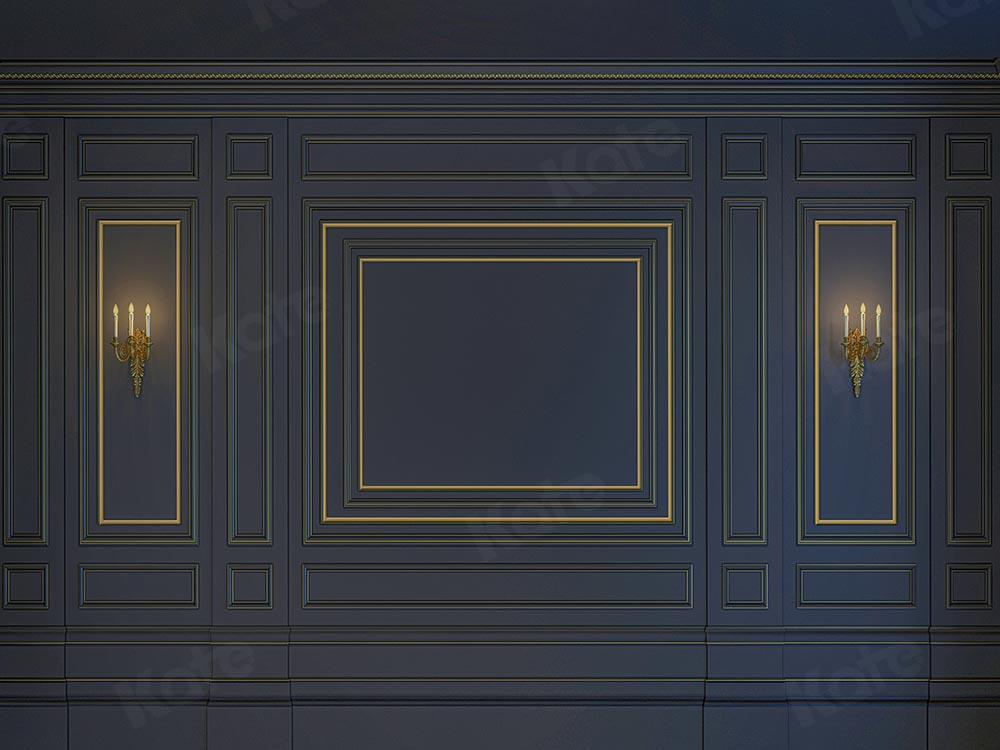 Kate Fondo de luces de pared retro azul puerta diseñado por Chain Photography