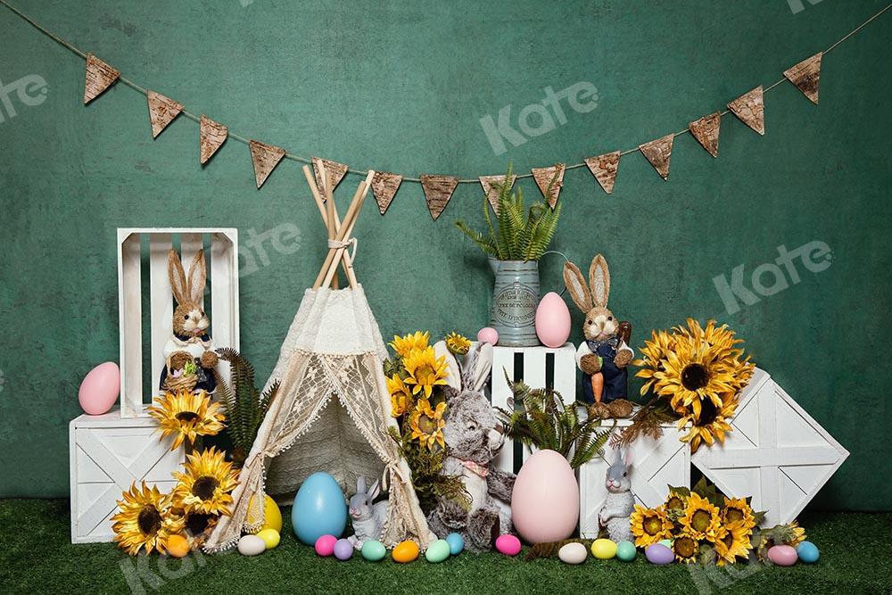 Kate Tienda de Pascua Huevo Conejito Telón de fondo verde Diseñado por Emetselch