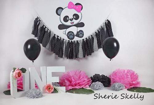 Katebackdrop£ºKate Pretty Panda Birthday Children Backdrop for Photography Designed by Sherie Skelly