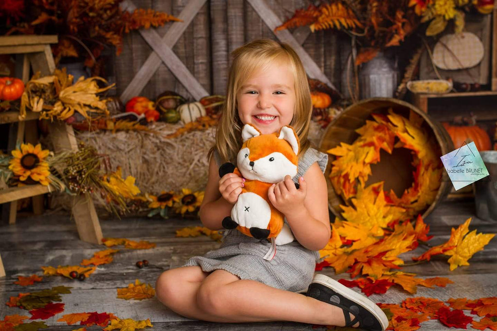 Katebackdrop£ºKate Autumn Leaves with Pumpkins Thanksgiving Backdrop