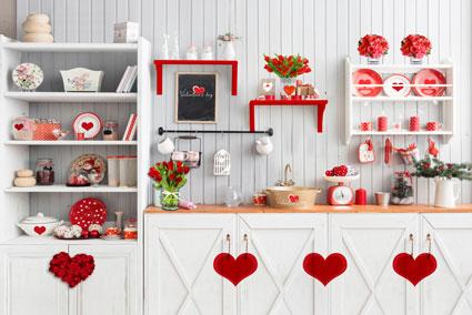 Kate Fondo de cocina para hornear amor de San Valentín para fotografía