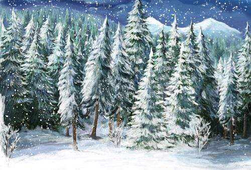 Katebackdrop:Kate Christmas Winter Forest Trees Backdrop for Photography