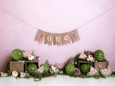 Katebackdrop:Kate 1st Birthday Watermelon Backdrop Designed by Megan Leigh Photography