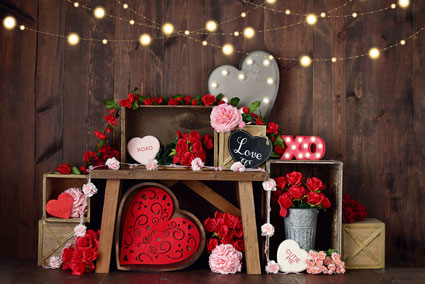 Telón de fondo de las cajas de Kate Valentine diseñado por Mandy Ringe Photography