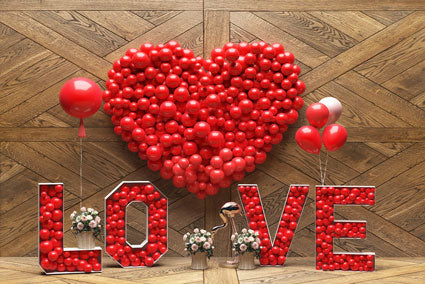 Kate Telón de fondo de pared de madera de San Valentín para fotografía