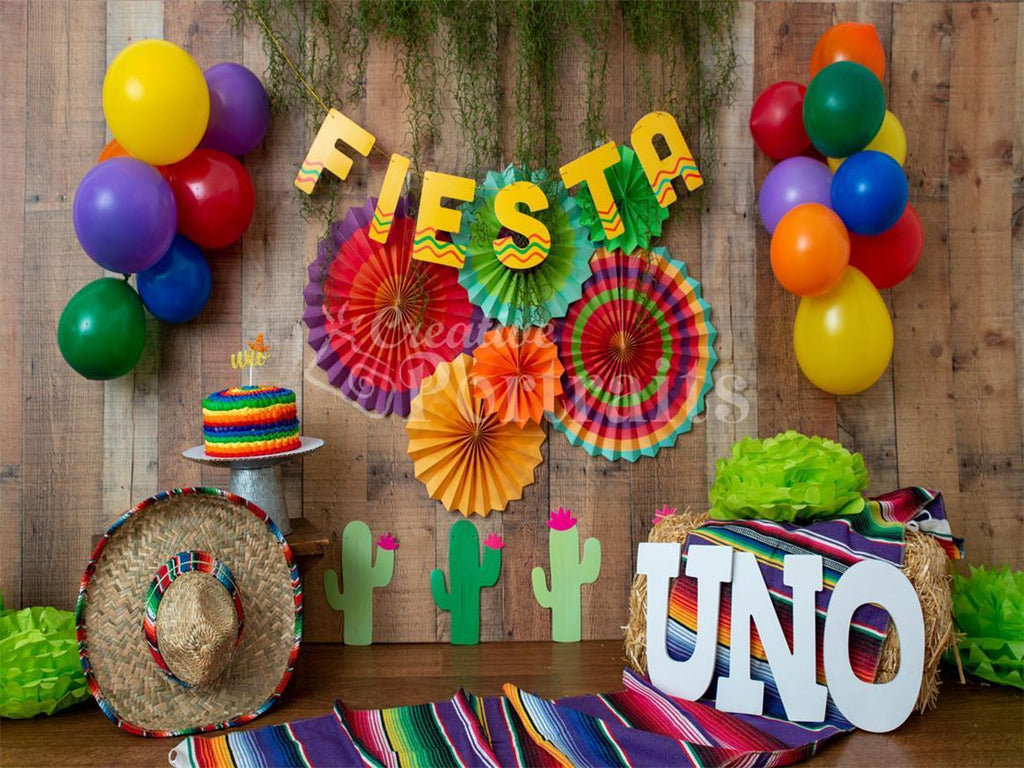 Katebackdrop£ºKate UNO Party Children Balloons Backdrop Designed by Tyna Renner