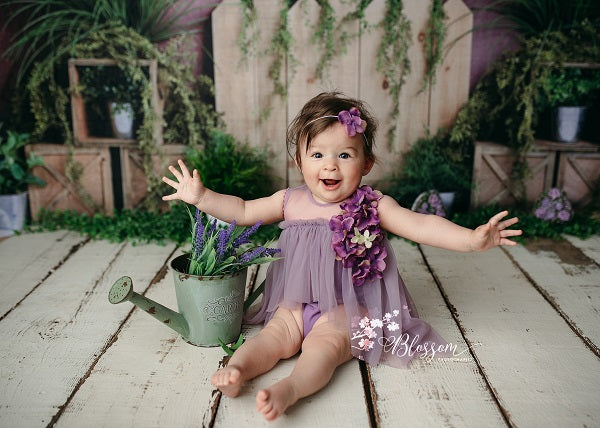 Kate Telón de fondo de plantas verdes de verano niños