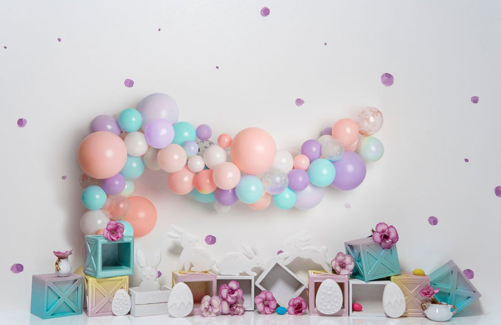 Kate huevos de Pascua globos Telón de fondo diseñado por Mini MakeBelieve