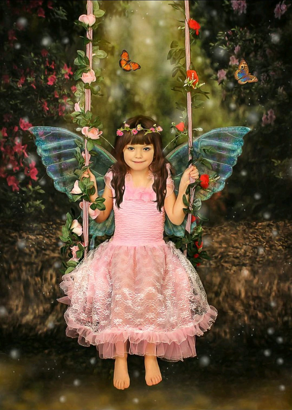 Kate Fondo de primavera cuadrado de jardín floral rosa Niño diseñado por Pine Park Collection