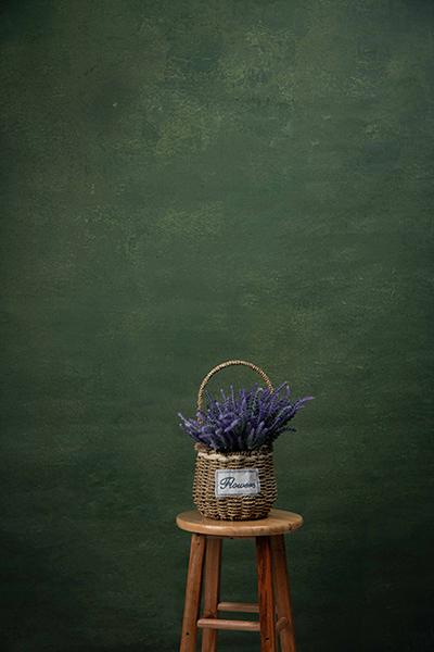 Kate Telón de fondo de lona pintada a mano de textura verde oscuro