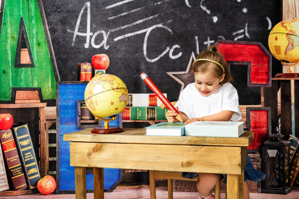 Kate De vuelta a la escuela Pizarra Letra Telón de fondo para fotografía