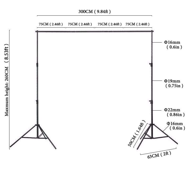 Katebackdrop:Kate Backgrounds Stand Equipment Black Framework Manual Aluminum