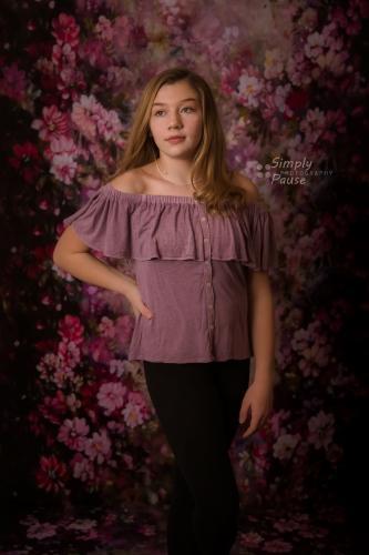 Katebackdrop：Kate Fantasy Purple Flowers Valentines background for Photography