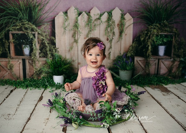 Kate Telón de fondo de plantas verdes de verano niños
