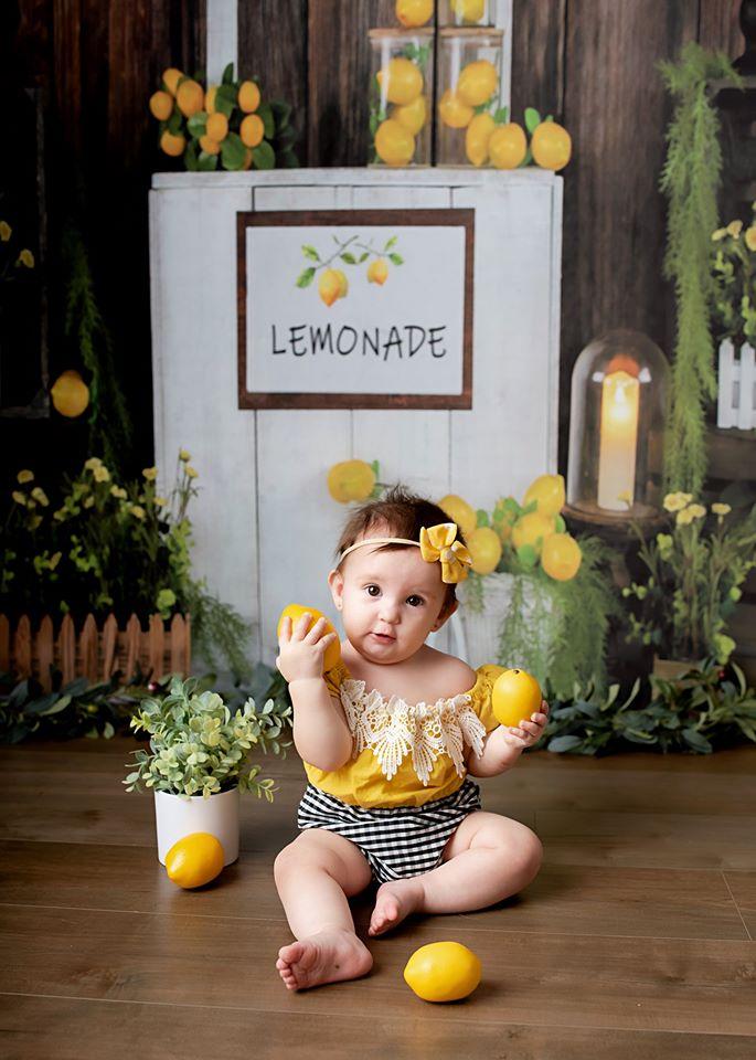 Cargar imagen en el visor de la galería, Kate Telón de fondo de primavera con soporte de limón de verano diseñado por Jia Chan Photography