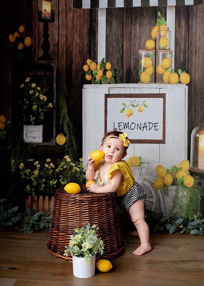 Kate Telón de fondo de primavera con soporte de limón de verano diseñado por Jia Chan Photography