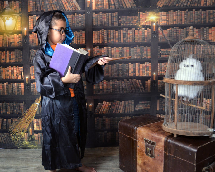 Kate Estantería de la biblioteca De vuelta a la escuela graduación Telón de fondo para fotografía diseñado por JS Photography