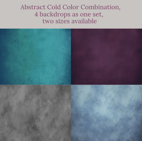 Katebackdrop：Abstract cold color combination backdrops for photography( 4 backdrops in total )