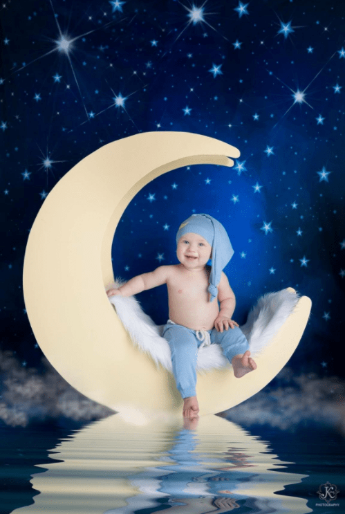 Cargar imagen en el visor de la galería, Katebackdrop£ºKate Children Night Blue Sky Light Stars Backdrop