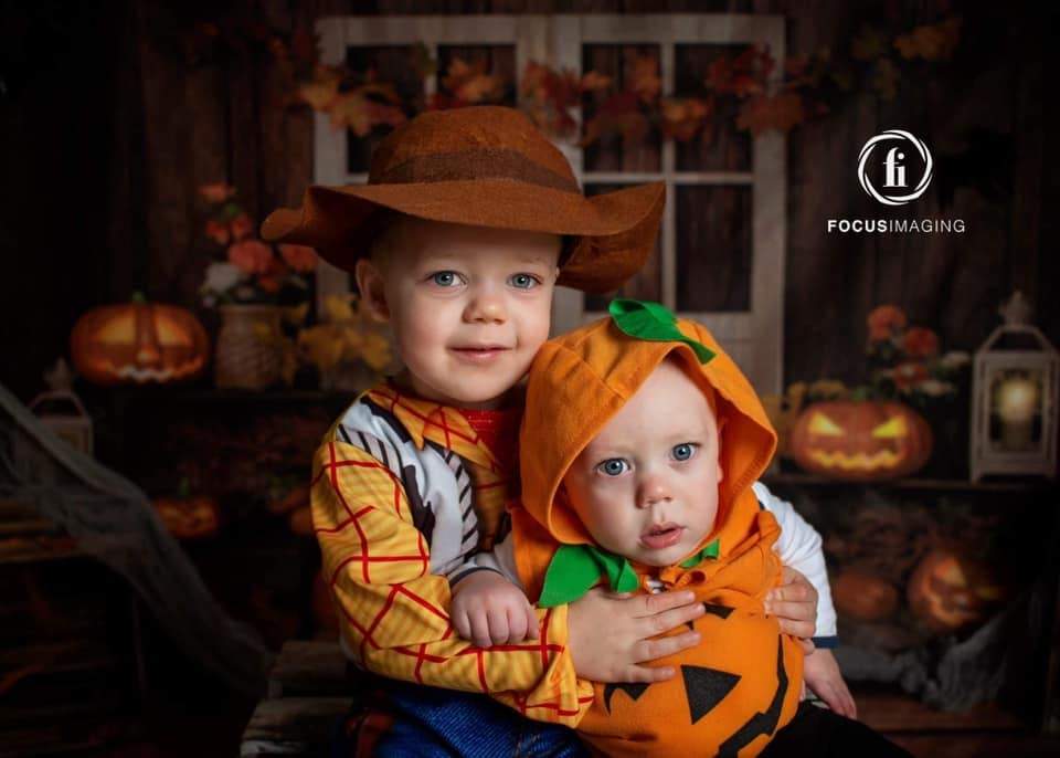 Kate Fondo de luces de calabazas de otoño / halloween diseñado por Jia Chan Photography