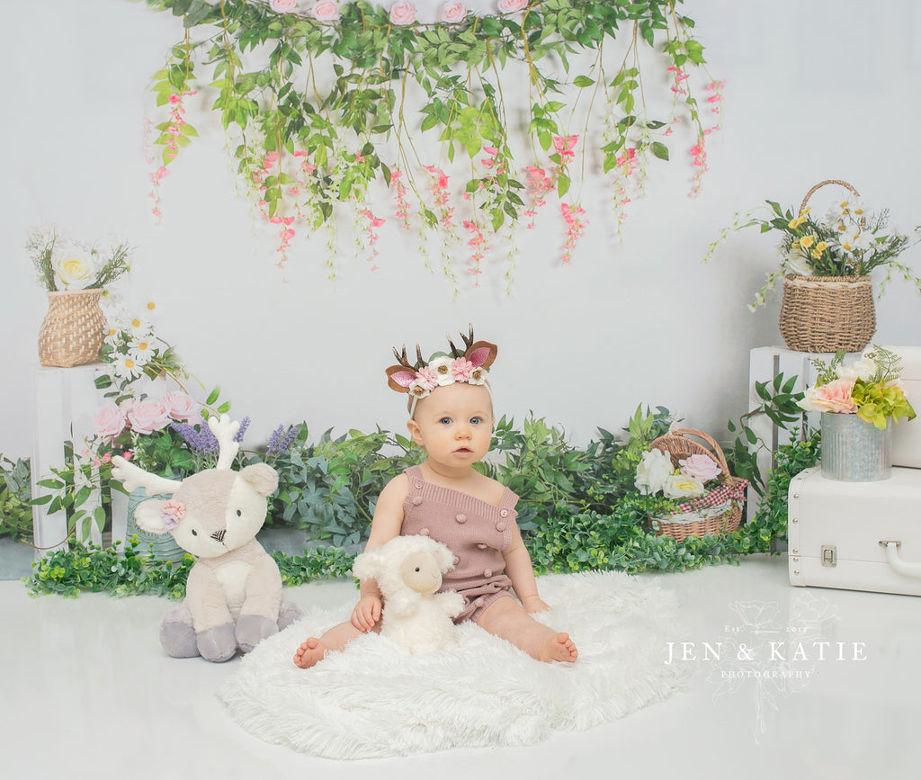 Kate Telón de fondo de primavera floral de macramé  por Jia Chan Photography