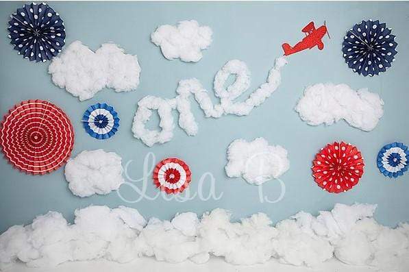 Katebackdrop：Kate Time Flies Clouds Birthday Children Backdrop for Photography Designed by Lisa B