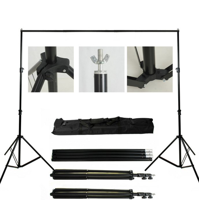Kate Equipment 9.2x10ft Soporte de fondo de aluminio negro (3,5 cm de grosor)