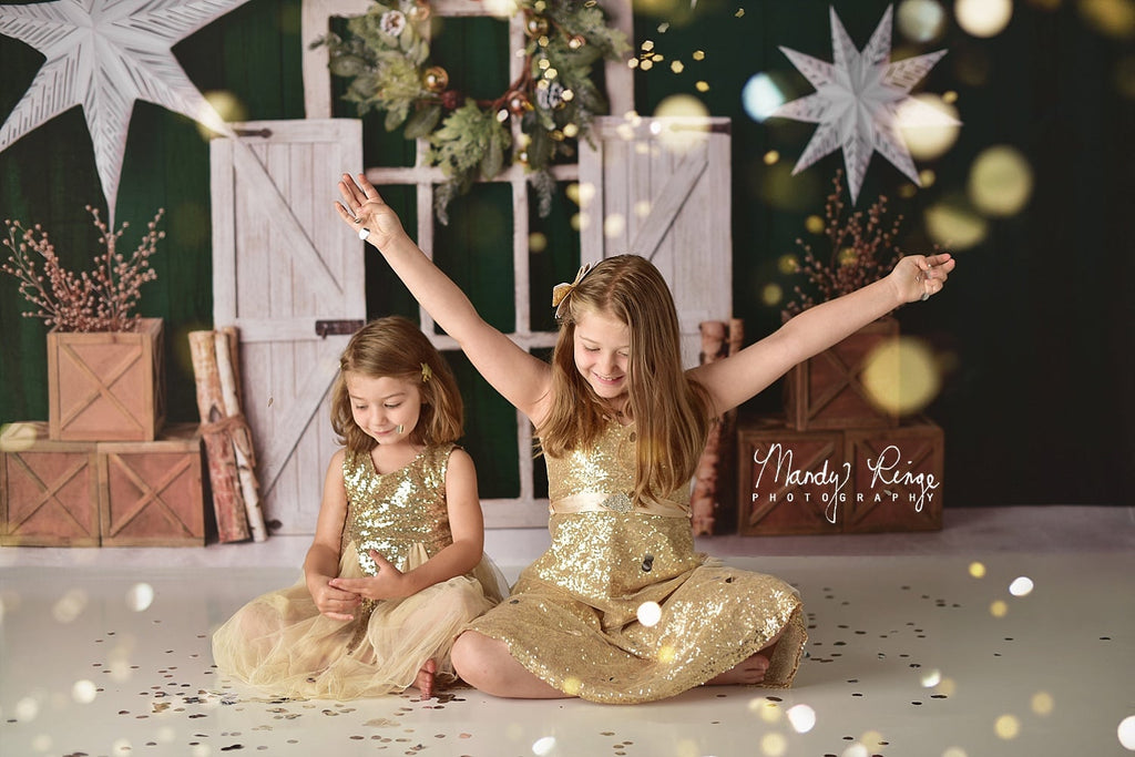 Kate Fondo de vacaciones de Navidad Evergreen diseñado por Mandy Ringe Photography