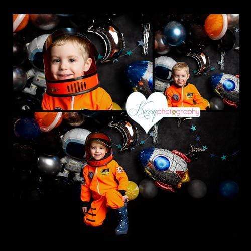 Katebackdrop£ºKate Space Rocket Astronaut Balloon Party Children Backdrop Designed by Kerry Anderson