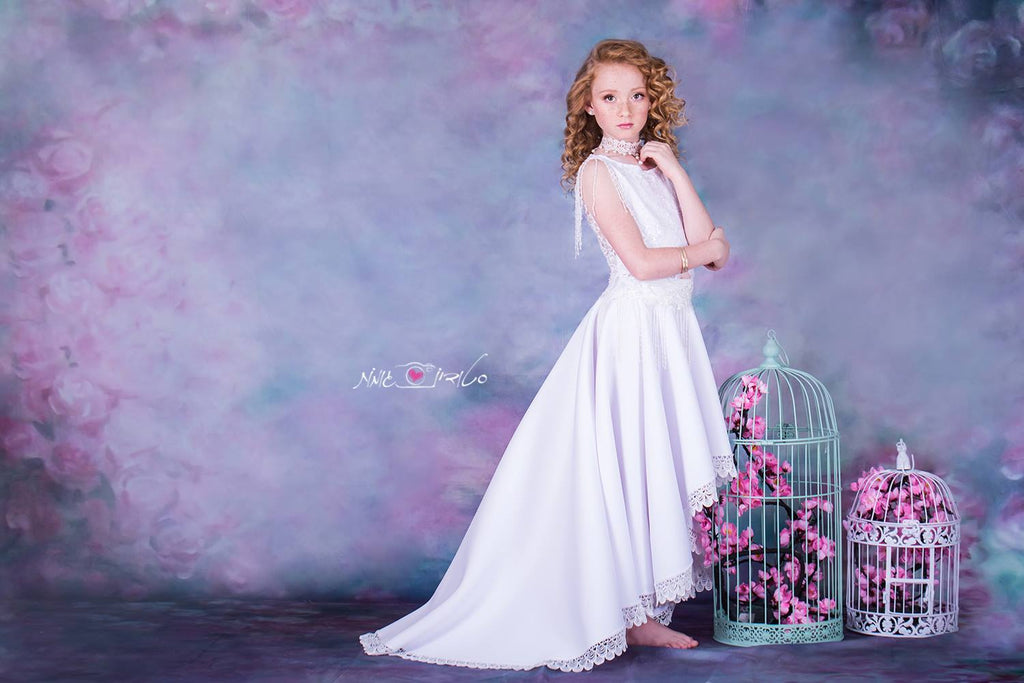 Kate Pink Florals Hand Painting Liked Portrait Photography Backdrops - Katebackdrop