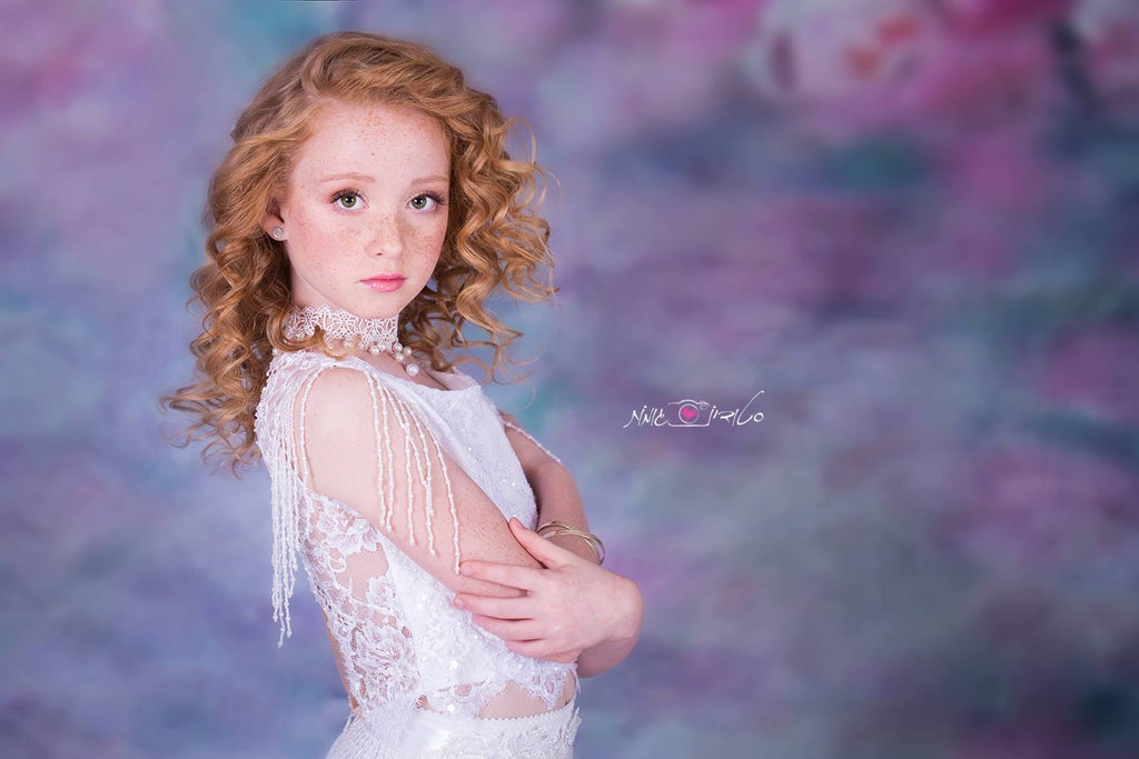 Kate Pink Florals Hand Painting Liked Portrait Photography Backdrops - Katebackdrop