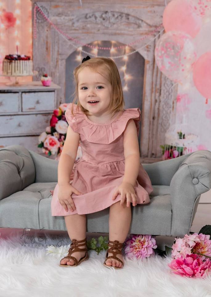 Katebackdrop£ºKate Cake Smash For Party Photography Pink 1st birthday Backdrop Balloons