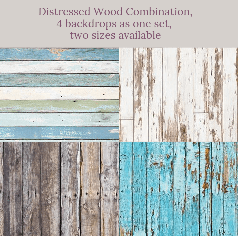 Katebackdrop：Distressed Wood combination backdrops for photography( 4 backdrops in total )
