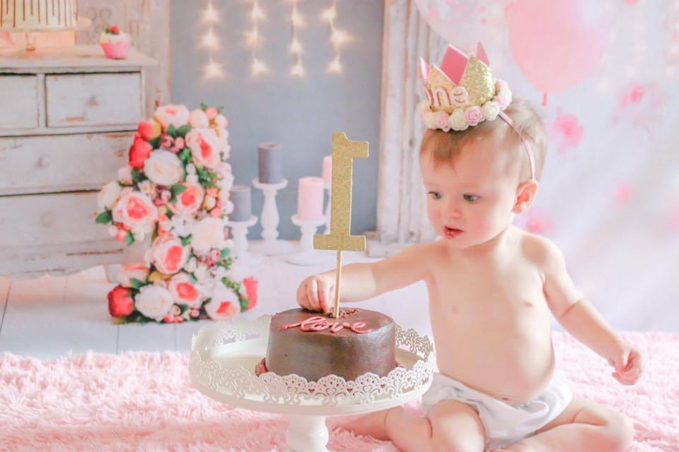 Katebackdrop£ºKate Cake Smash For Party Photography Pink 1st birthday Backdrop Balloons